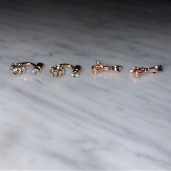 Set of two earrings; Rose gold and gold - Picture 2 of 6